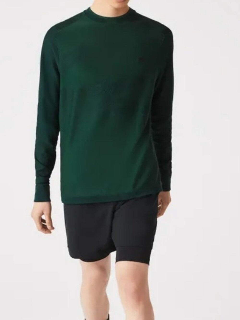 Lacoste Crew Neck Texturized Crocodile Print Jacquard Sweatshirt Men's L